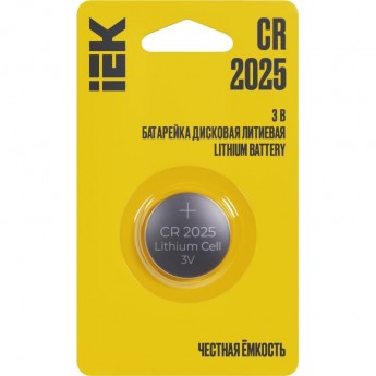 Элемент питания дисковый литиевый IEK CR2025 (блист.1шт) ABT-CR2025-OP-L01
