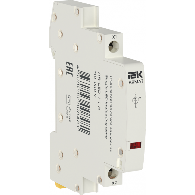 Лампа индикаторная одинарная IEK ARMAT LED 110-230В AC красный AR-LED-1-1-R