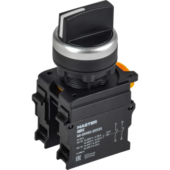 Переключатель на 3 положения возвратный IEK MASTER MI-SW60-20X33-5-24-3-K02 2NO чёрный