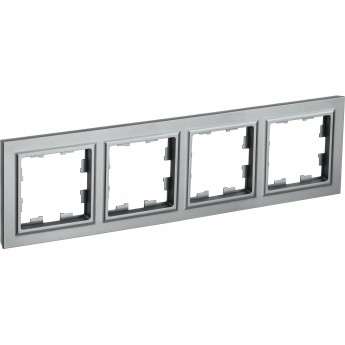 Рамка 4 поста IEK BRITE РУ-4-БрС сталь