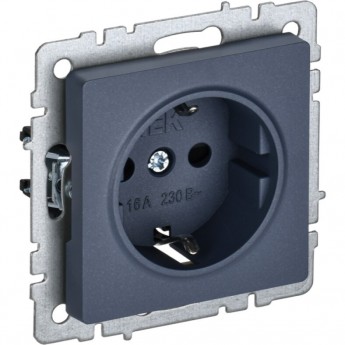Розетка 1-местная с заземлением с защитными шторками 16А IEK BRITE РС14-1-0-БрМ маренго - BR-R14-16-K35 Розетка 1-местная с заземлением с защитными шторками 16А IEK BRITE РС14-1-0-БрМ маренго - BR-R14-16-K35