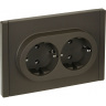 Розетка 2-местная IEK FORTEPIANO с заземлением, без защитных шторок, безвинтовое крепление, 16А FP324 серый FP-R21-16-1-K03