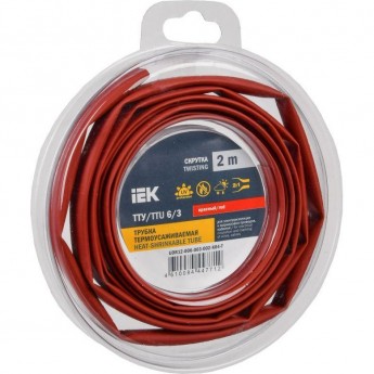 Трубка термоусадочная IEK ТТУ нг-LS 6/3 красн. (уп.2м) UDR12-006-003-002-K04-T