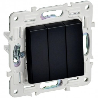 Выключатель 3-клавишный IEK SK-V30-0-10-K02 SKANDY 10А SK-V11Bl черный Выключатель 3-клавишный IEK SK-V30-0-10-K02 SKANDY 10А SK-V11Bl черный