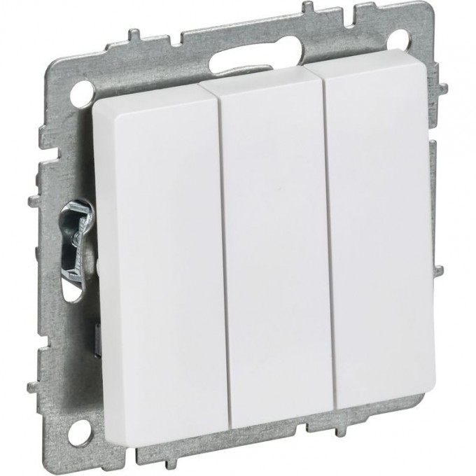 Выключатель 3-клавишный IEK СП BRITE ВС10-3-0-БрАБ белый BR-V30-0-10-K91