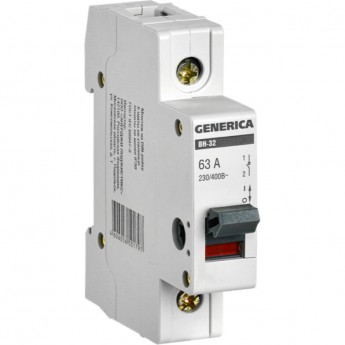 Выключатель нагрузки (мини-рубильник) IEK ВН-32 1Р 63А GENERICA - MNV15-1-063 Выключатель нагрузки (мини-рубильник) IEK ВН-32 1Р 63А GENERICA - MNV15-1-063